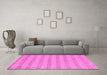 Machine Washable Abstract Pink Modern Rug in a Living Room, wshabs5429pnk