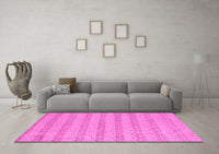 Machine Washable Abstract Pink Modern Rug, wshabs5429pnk