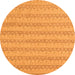 Round Machine Washable Abstract Orange Modern Area Rugs, wshabs5429org