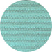 Round Abstract Light Blue Modern Rug, abs5429lblu