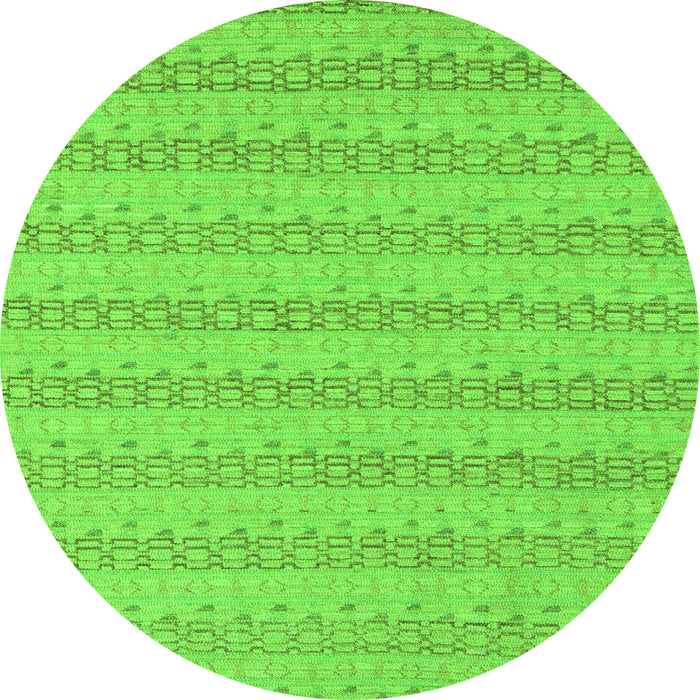 Round Abstract Green Modern Rug, abs5429grn