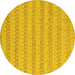 Round Abstract Yellow Modern Rug, abs5429yw