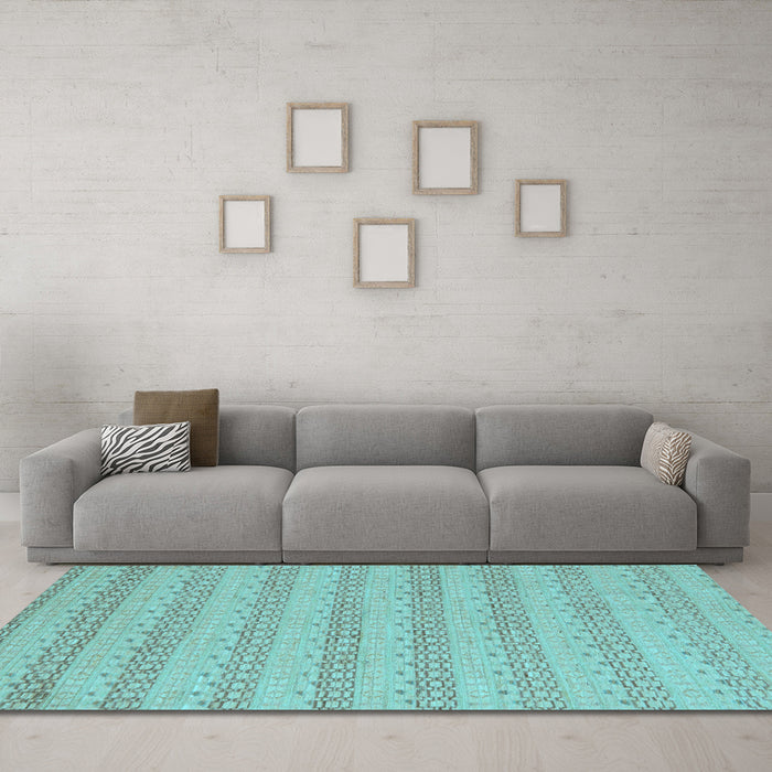 Machine Washable Abstract Light Blue Modern Rug in a Living Room, wshabs5429lblu
