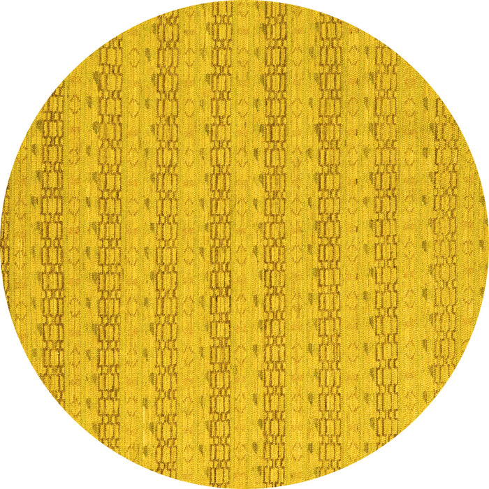 Round Machine Washable Abstract Yellow Modern Rug, wshabs5429yw