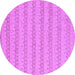 Round Machine Washable Abstract Purple Modern Area Rugs, wshabs5429pur