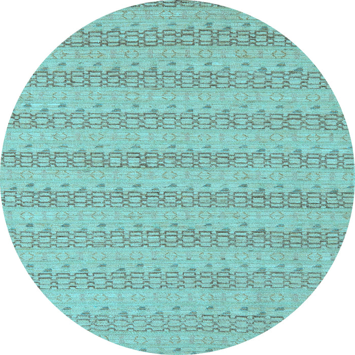 Round Machine Washable Abstract Light Blue Modern Rug, wshabs5429lblu
