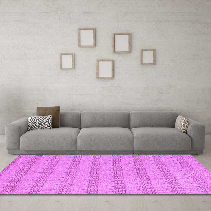 Machine Washable Abstract Purple Modern Area Rugs in a Living Room, wshabs5429pur