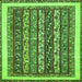 Square Abstract Green Modern Rug, abs542grn