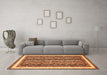 Machine Washable Abstract Orange Modern Area Rugs in a Living Room, wshabs542org