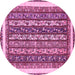 Round Machine Washable Abstract Pink Modern Rug, wshabs542pnk