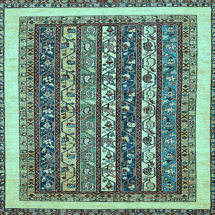 Square Machine Washable Abstract Light Blue Modern Rug, wshabs542lblu