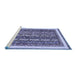 Sideview of Machine Washable Abstract Blue Modern Rug, wshabs542blu