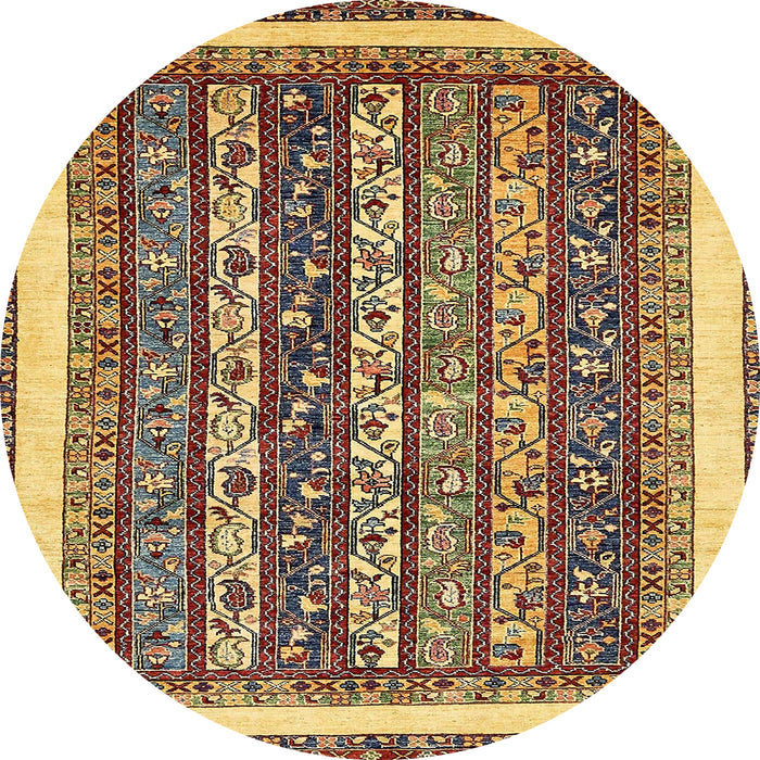 Round Machine Washable Abstract Red Brown Rug, wshabs542