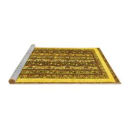 Sideview of Machine Washable Abstract Yellow Modern Rug, wshabs542yw