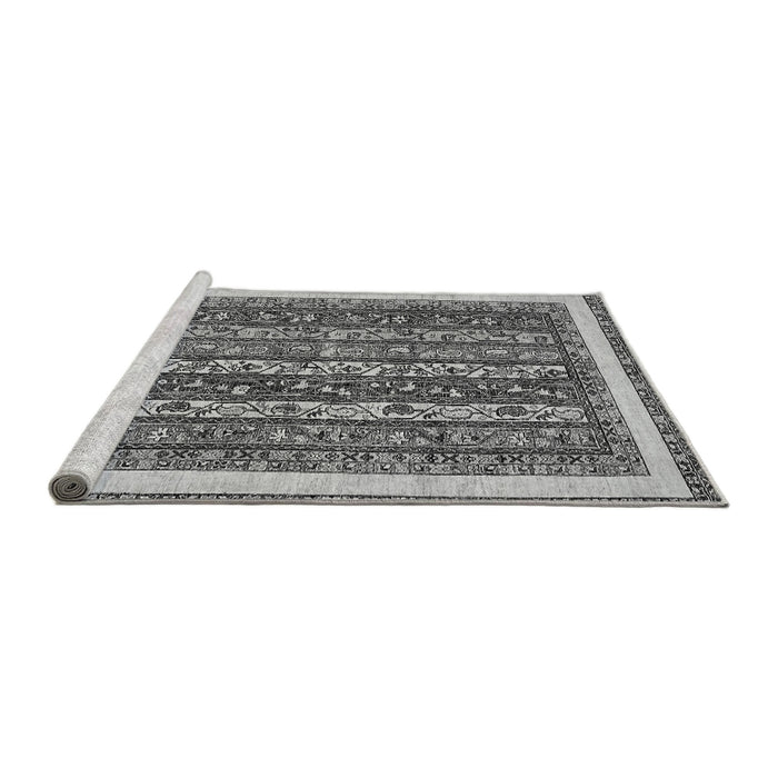Sideview of Machine Washable Abstract Gray Modern Rug, wshabs542gry