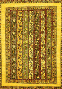 Abstract Yellow Modern Rug, abs542yw