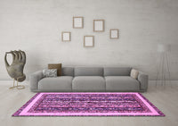 Machine Washable Abstract Purple Modern Rug, wshabs542pur