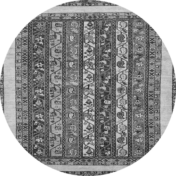 Round Abstract Gray Modern Rug, abs542gry