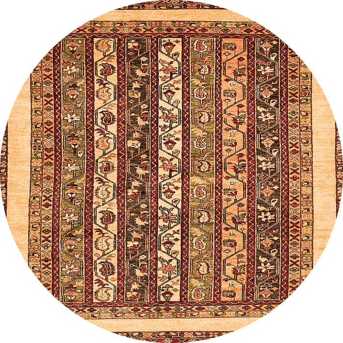 Round Abstract Orange Modern Rug, abs542org