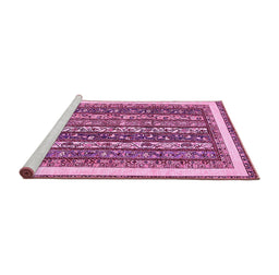 Sideview of Machine Washable Abstract Pink Modern Rug, wshabs542pnk