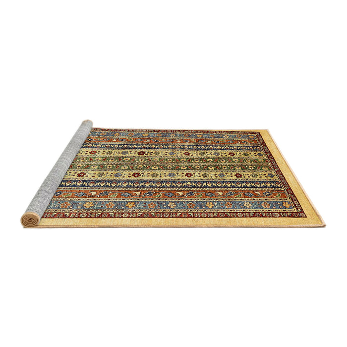 Sideview of Machine Washable Abstract Red Brown Rug, wshabs543