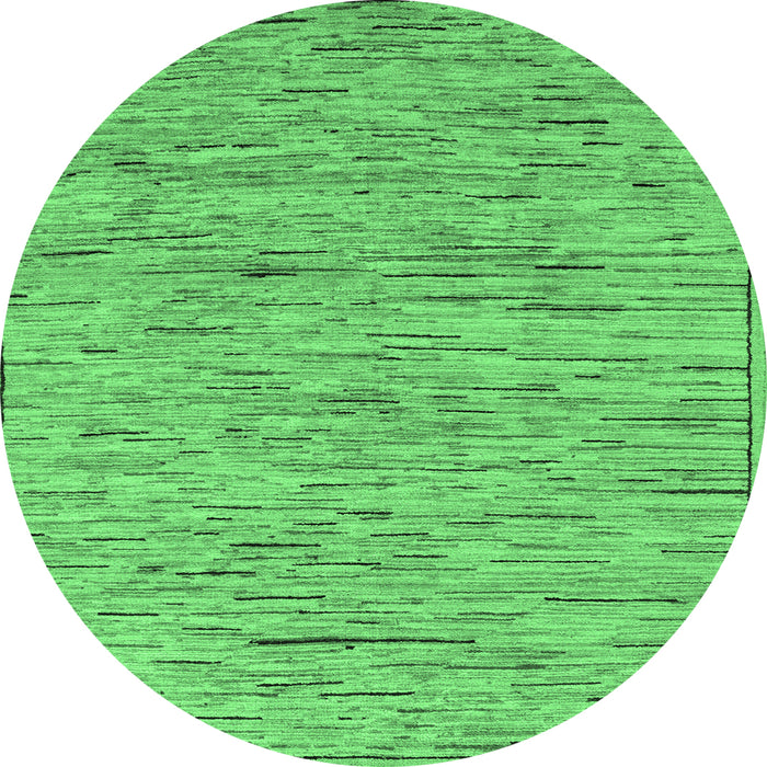 Round Machine Washable Abstract Emerald Green Modern Area Rugs, wshabs5430emgrn
