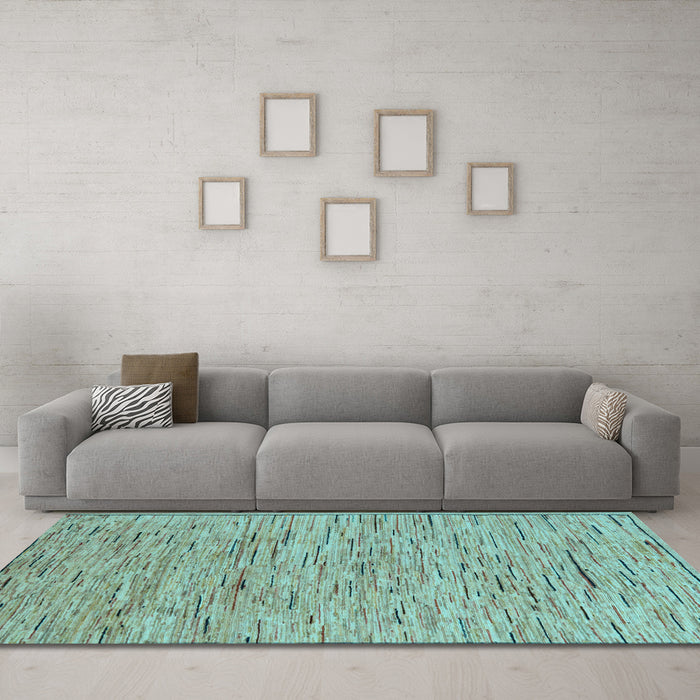 Machine Washable Abstract Light Blue Modern Rug in a Living Room, wshabs5430lblu