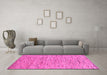 Machine Washable Abstract Pink Modern Rug in a Living Room, wshabs5430pnk