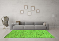 Machine Washable Abstract Green Modern Rug, wshabs5430grn