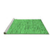 Sideview of Machine Washable Abstract Emerald Green Modern Area Rugs, wshabs5430emgrn