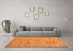 Machine Washable Abstract Orange Modern Area Rugs in a Living Room, wshabs5430org