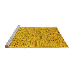 Sideview of Machine Washable Abstract Yellow Modern Rug, wshabs5430yw