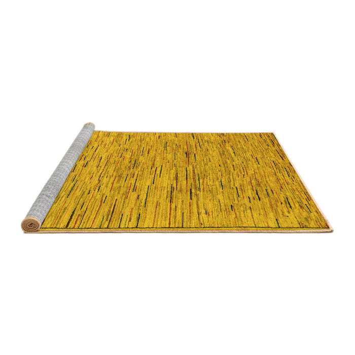 Sideview of Machine Washable Abstract Yellow Modern Rug, wshabs5430yw