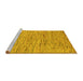 Sideview of Machine Washable Abstract Yellow Modern Rug, wshabs5430yw