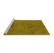 Sideview of Machine Washable Abstract Yellow Modern Rug, wshabs5431yw