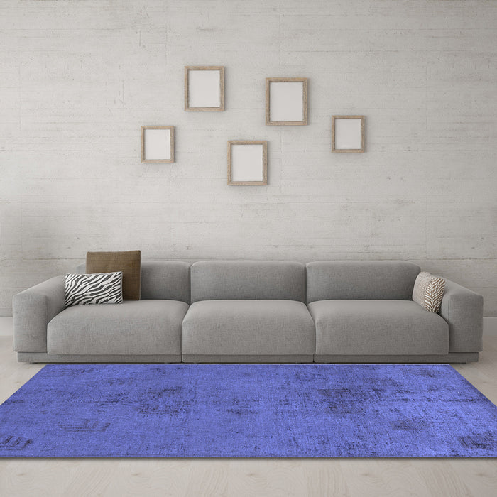 Machine Washable Abstract Blue Modern Rug in a Living Room, wshabs5431blu