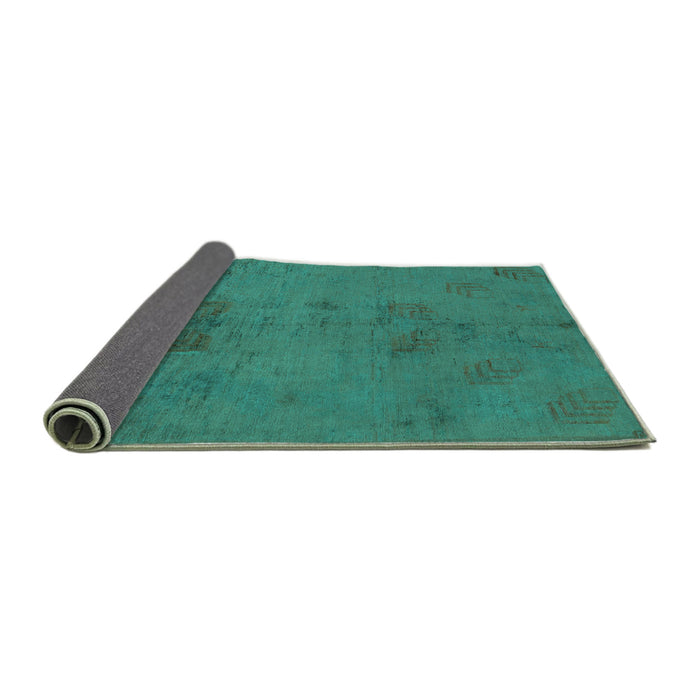 Sideview of Abstract Turquoise Modern Rug, abs5431turq