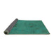 Sideview of Abstract Turquoise Modern Rug, abs5431turq