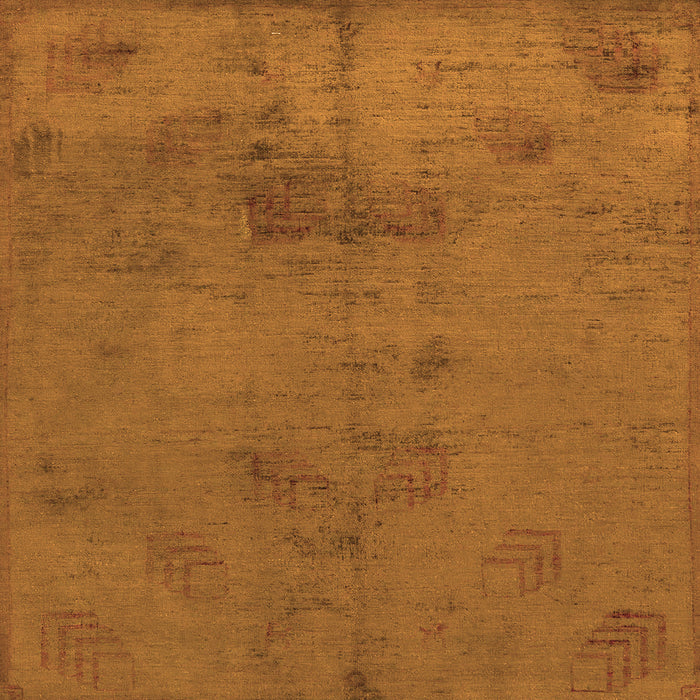 Square Machine Washable Abstract Orange Modern Area Rugs, wshabs5431org