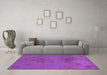 Machine Washable Abstract Purple Modern Area Rugs in a Living Room, wshabs5431pur