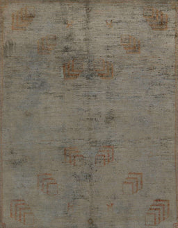 Machine Washable Abstract Khaki Green Rug, wshabs5431