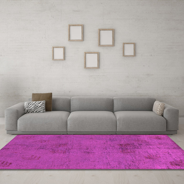 Machine Washable Abstract Pink Modern Rug in a Living Room, wshabs5431pnk