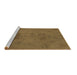 Sideview of Machine Washable Abstract Brown Modern Rug, wshabs5431brn