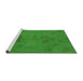 Sideview of Machine Washable Abstract Green Modern Area Rugs, wshabs5431grn