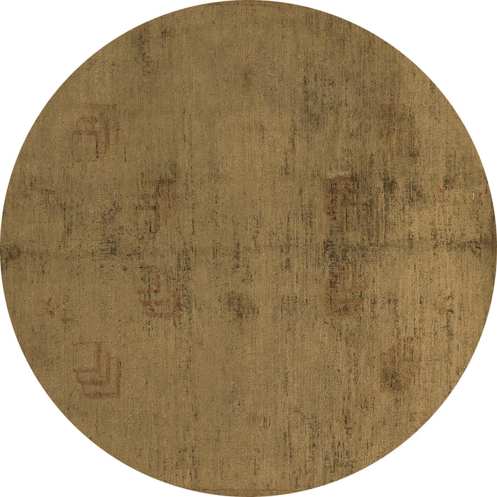 Round Abstract Brown Modern Rug, abs5431brn