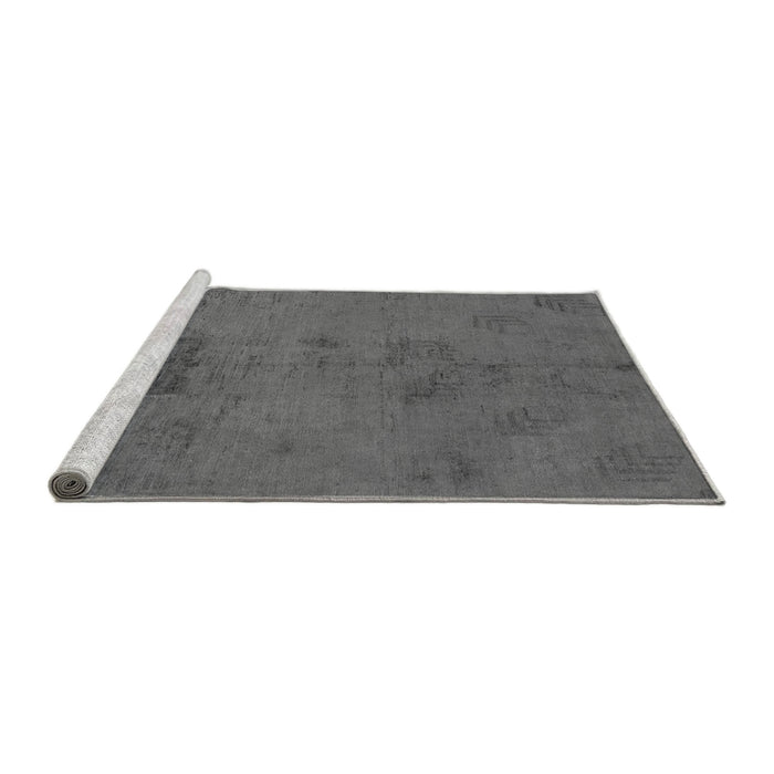 Sideview of Machine Washable Abstract Gray Modern Rug, wshabs5431gry