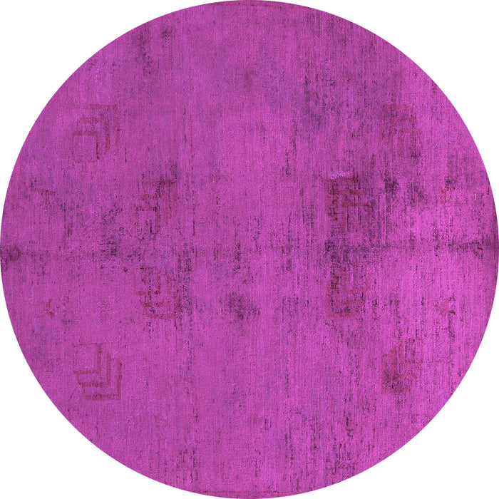 Round Abstract Pink Modern Rug, abs5431pnk