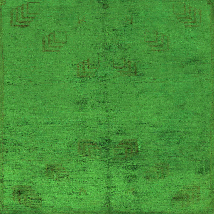 Square Abstract Green Modern Rug, abs5431grn