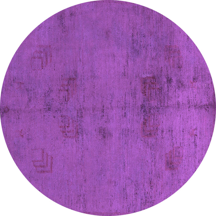 Round Abstract Purple Modern Rug, abs5431pur