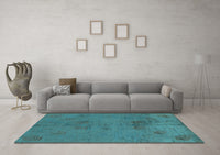 Machine Washable Abstract Light Blue Modern Rug, wshabs5431lblu